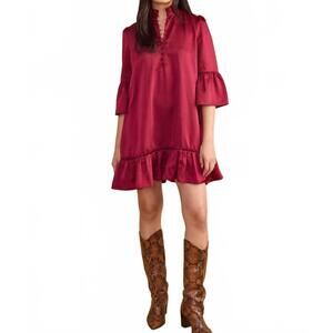 NEW DOUBLE A chelsea mini dress in beet red